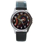 Abstract Geometric Pattern Round Metal Watch