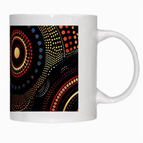 Abstract Geometric Pattern White Mug from ArtsNow.com Right