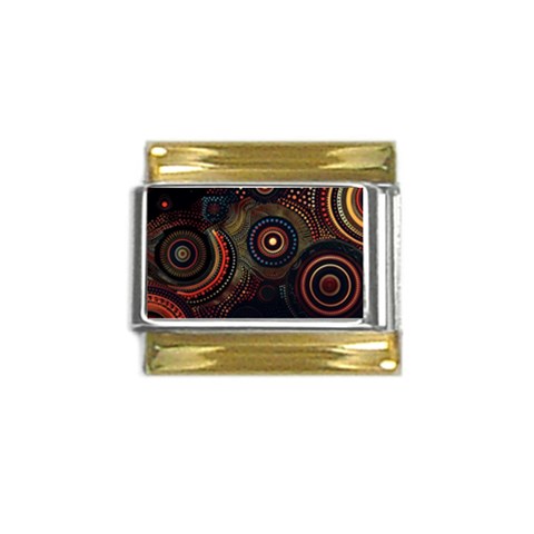 Abstract Geometric Pattern Gold Trim Italian Charm (9mm) from ArtsNow.com Front