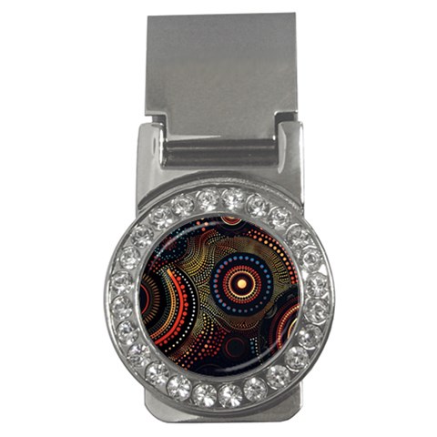 Abstract Geometric Pattern Money Clips (CZ)  from ArtsNow.com Front