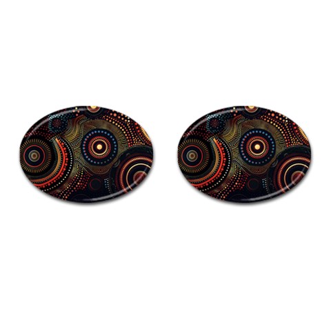 Abstract Geometric Pattern Cufflinks (Oval) from ArtsNow.com Front(Pair)