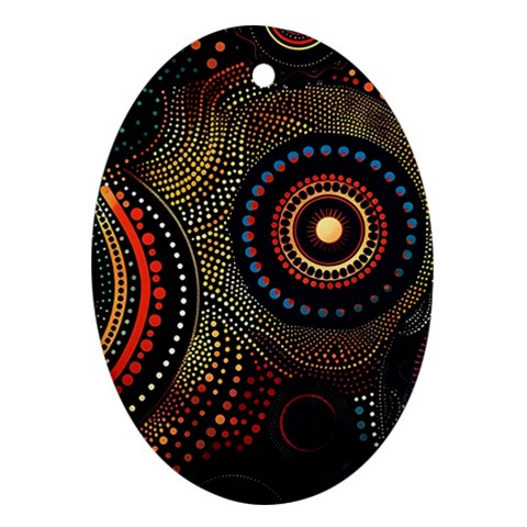 Abstract Geometric Pattern Oval Ornament (Two Sides) from ArtsNow.com Back