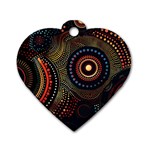 Abstract Geometric Pattern Dog Tag Heart (One Side)