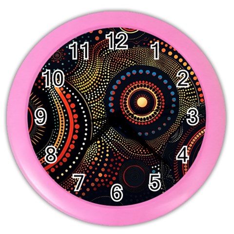 Abstract Geometric Pattern Color Wall Clock from ArtsNow.com Front