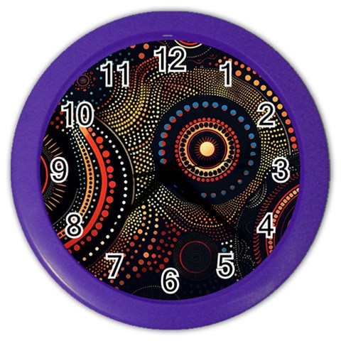 Abstract Geometric Pattern Color Wall Clock from ArtsNow.com Front