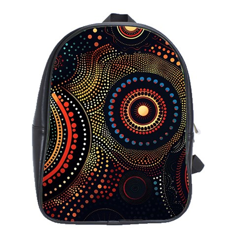 Abstract Geometric Pattern School Bag (Large) from ArtsNow.com Front