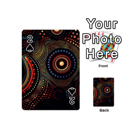 Abstract Geometric Pattern Playing Cards 54 Designs (Mini) from ArtsNow.com Front - Spade2