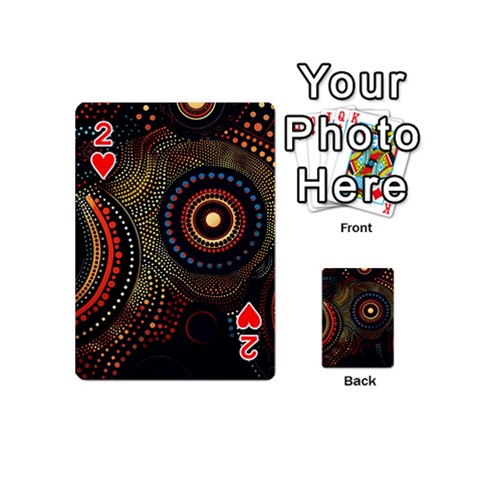 Abstract Geometric Pattern Playing Cards 54 Designs (Mini) from ArtsNow.com Front - Heart2