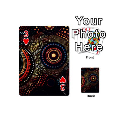 Abstract Geometric Pattern Playing Cards 54 Designs (Mini) from ArtsNow.com Front - Heart3