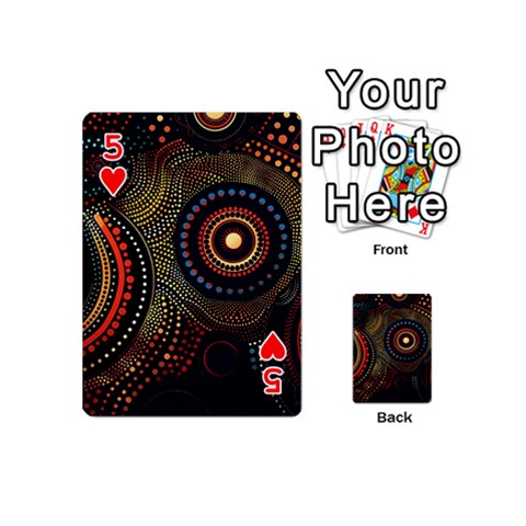 Abstract Geometric Pattern Playing Cards 54 Designs (Mini) from ArtsNow.com Front - Heart5