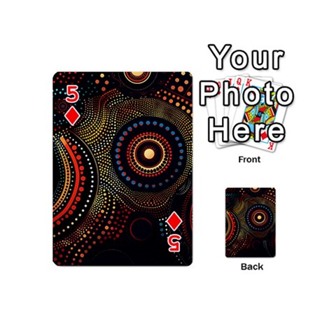 Abstract Geometric Pattern Playing Cards 54 Designs (Mini) from ArtsNow.com Front - Diamond5