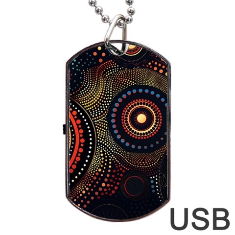 Abstract Geometric Pattern Dog Tag USB Flash (One Side) from ArtsNow.com Front