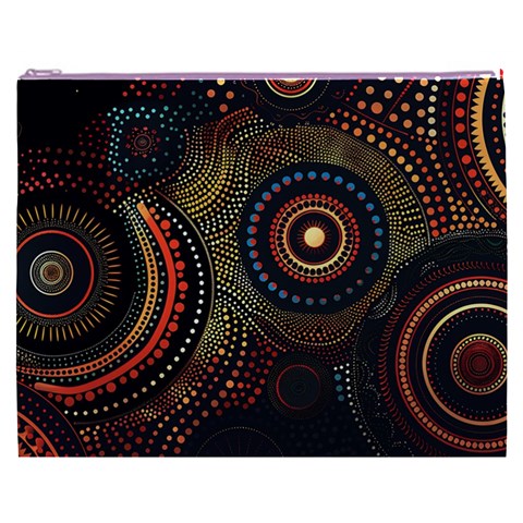 Abstract Geometric Pattern Cosmetic Bag (XXXL) from ArtsNow.com Front