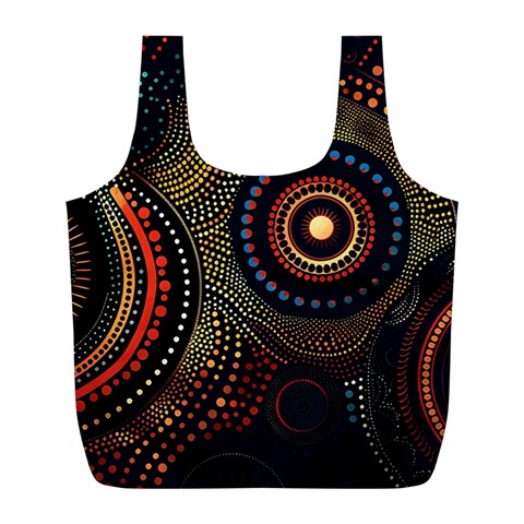 Abstract Geometric Pattern Full Print Recycle Bag (L) from ArtsNow.com Front