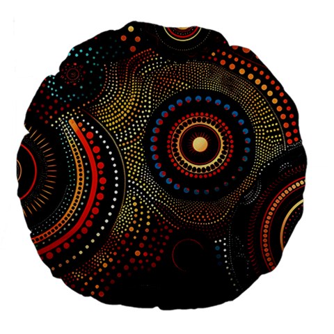 Abstract Geometric Pattern Large 18  Premium Flano Round Cushions from ArtsNow.com Back