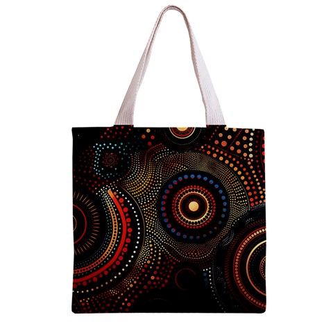 Abstract Geometric Pattern Zipper Grocery Tote Bag from ArtsNow.com Back