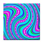Swirls Pattern Design Bright Aqua Tile Coaster
