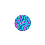 Swirls Pattern Design Bright Aqua 1  Mini Buttons