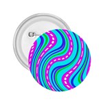 Swirls Pattern Design Bright Aqua 2.25  Buttons