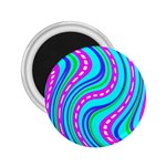 Swirls Pattern Design Bright Aqua 2.25  Magnets