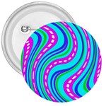 Swirls Pattern Design Bright Aqua 3  Buttons