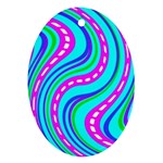Swirls Pattern Design Bright Aqua Ornament (Oval)