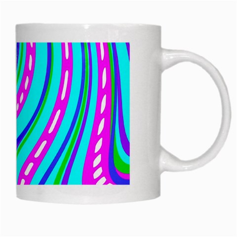 Swirls Pattern Design Bright Aqua White Mug from ArtsNow.com Right