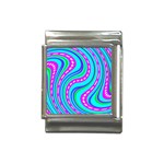 Swirls Pattern Design Bright Aqua Italian Charm (13mm)
