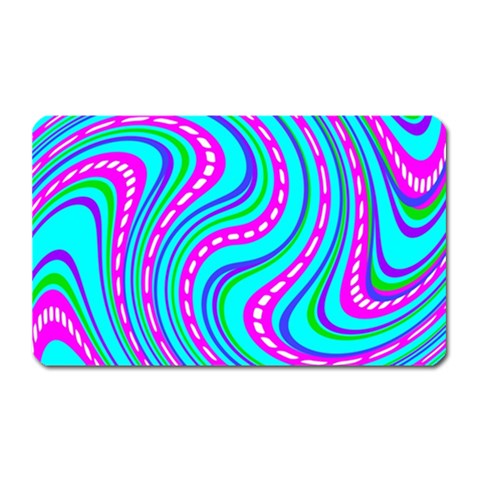 Swirls Pattern Design Bright Aqua Magnet (Rectangular) from ArtsNow.com Front