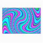 Swirls Pattern Design Bright Aqua Postcard 4 x 6  (Pkg of 10)