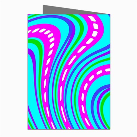 Swirls Pattern Design Bright Aqua Greeting Cards (Pkg of 8) from ArtsNow.com Right