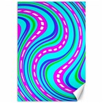 Swirls Pattern Design Bright Aqua Canvas 12  x 18 