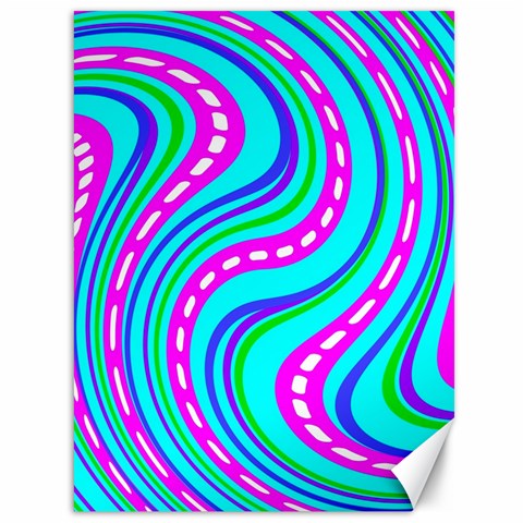 Swirls Pattern Design Bright Aqua Canvas 36  x 48  from ArtsNow.com 35.26 x46.15  Canvas - 1