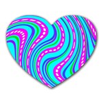 Swirls Pattern Design Bright Aqua Heart Mousepad