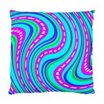 Swirls Pattern Design Bright Aqua Standard Cushion Case (Two Sides)