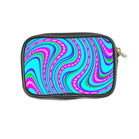 Swirls Pattern Design Bright Aqua Coin Purse from ArtsNow.com Back