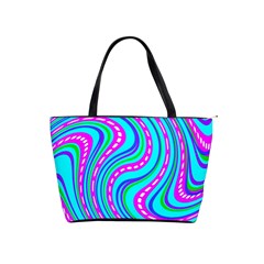 Swirls Pattern Design Bright Aqua Classic Shoulder Handbag from ArtsNow.com Front