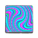 Swirls Pattern Design Bright Aqua Memory Card Reader (Square 5 Slot)