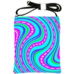 Swirls Pattern Design Bright Aqua Shoulder Sling Bag