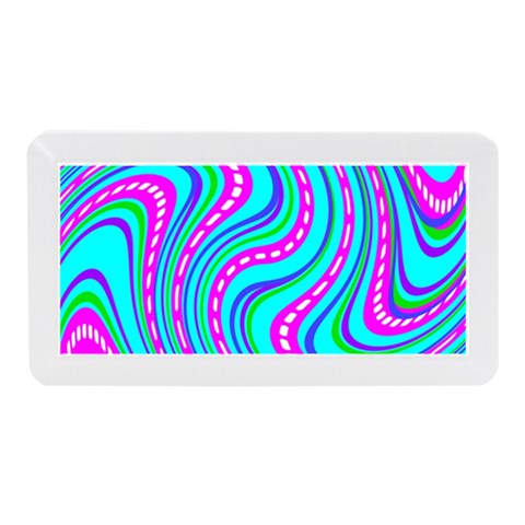 Swirls Pattern Design Bright Aqua Memory Card Reader (Mini) from ArtsNow.com Front