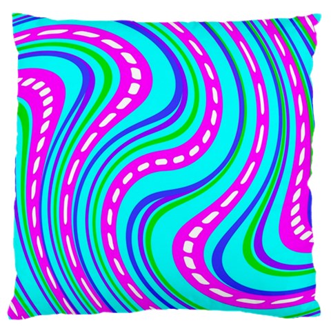 Swirls Pattern Design Bright Aqua Large Cushion Case (Two Sides) from ArtsNow.com Front