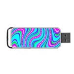 Swirls Pattern Design Bright Aqua Portable USB Flash (Two Sides)