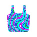 Swirls Pattern Design Bright Aqua Full Print Recycle Bag (S)