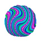 Swirls Pattern Design Bright Aqua Standard 15  Premium Flano Round Cushions