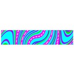 Swirls Pattern Design Bright Aqua Small Premium Plush Fleece Scarf
