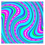 Swirls Pattern Design Bright Aqua Square Satin Scarf (36  x 36 )