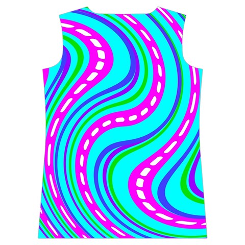 Swirls Pattern Design Bright Aqua Women s Basketball Tank Top from ArtsNow.com Back