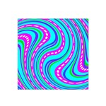 Swirls Pattern Design Bright Aqua Satin Bandana Scarf 22  x 22 