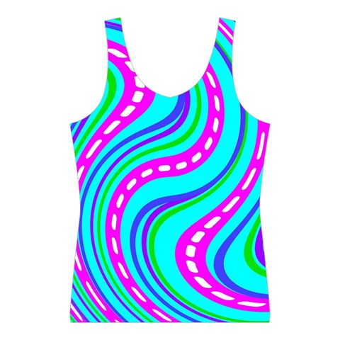 Swirls Pattern Design Bright Aqua Sport Tank Top  from ArtsNow.com Front