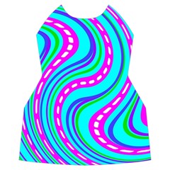 Swirls Pattern Design Bright Aqua Women s Long Sleeve Raglan T Front